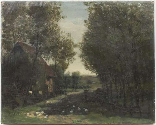 Georg Oeder (1846-1931), 'Bauernhaus am Waldweg' / 'A