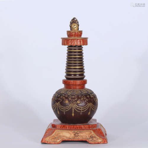 A Chinese Bronze Pagoda Ornament