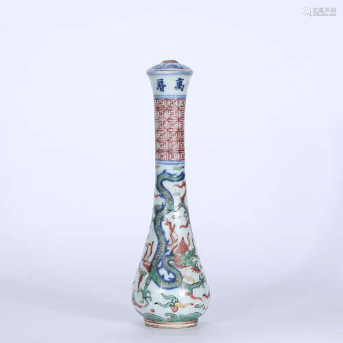 A Chinese Colorful Dragon Pattern Porcelain Vase