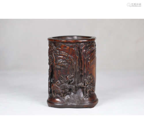 A Chinese Eaglewood Brush Pot