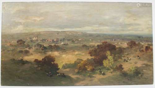 Jacob Gehrig (1846-1922), 'Weite Landschaft mit