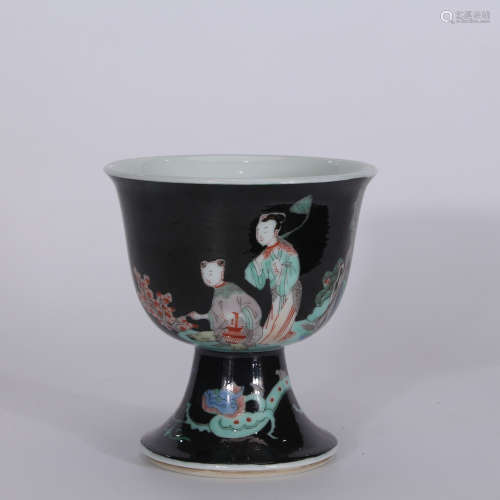A Chinese Black Ground Porcelain Cup