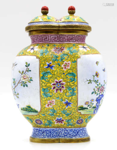 A Chinese Bronze Gilding Enamel Vase