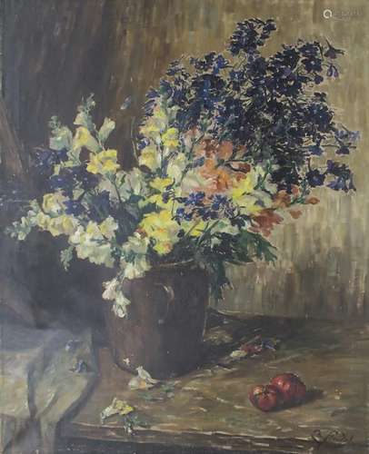 Max Steudel (1873-?), Blumenstillleben 'Rittersporn und