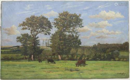 Léon Dehesghues (1852-1910), 'Landschaft mit weidendem