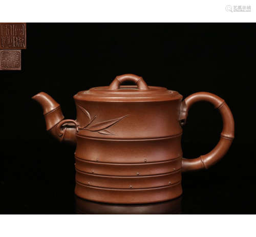 A Chinese Purple Sands Tea Pot,Gu Jingzhou Mark