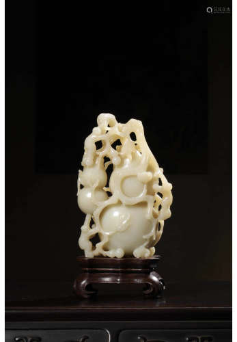 A Chinese Carved Hetian Jade Ornament