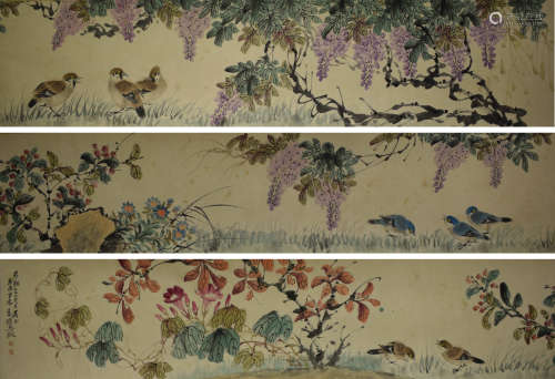 A Chinese Flowers&birds Painting, Wu Daiqiu Mark