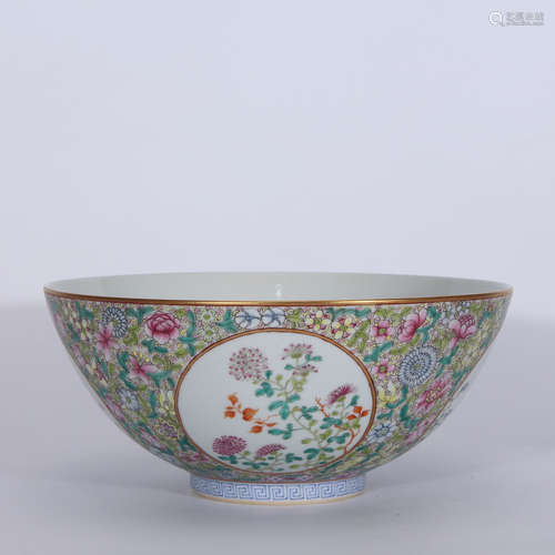 A Chinese Famille Rose Floral Porcelain Bowl