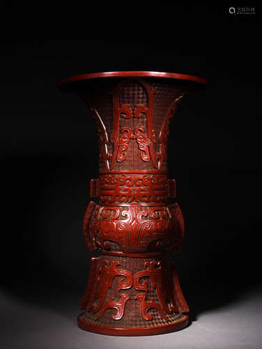 A Chinese Lacquerware Flower Vase