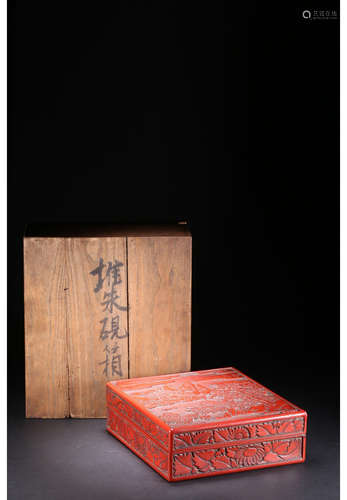 A Set of Chinese Wooden-cored Lacquerware Inkstone Box,Duan Inkstone,Bronze Water Dropper,3pcs