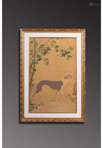 A Chinese Silk Tapestry Hanging Screen