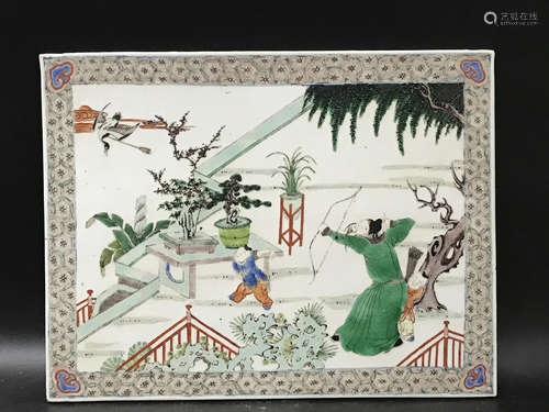 A Chinese Colorful Porcelain Board