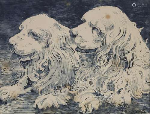 Künstler des 20. Jh., 'Cockerspanielpaar' / 'A pair of