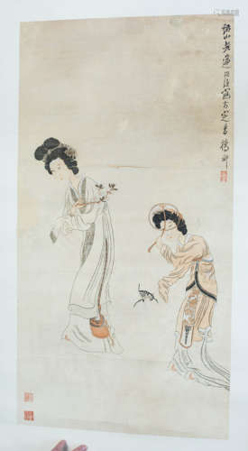 A Chinese Figure Painting,Chen Hongshou Mark