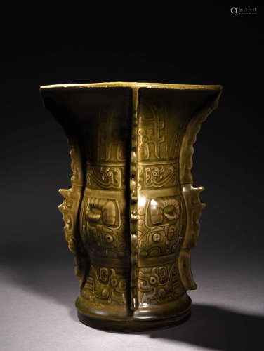 A Chinese Imitation of Bronze Porcelain Zun