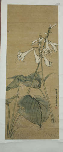 A Chinese Flower-and-plant Painting, Wangcheng Mark