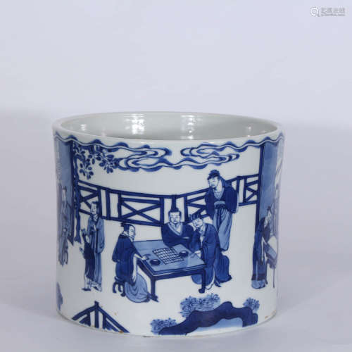A Chinese Blue and White Porcelain Brush ot
