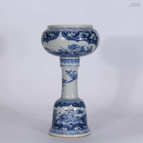 A Chinese Blue and White Porcelain Lantern