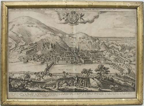 Matthäus Merian, Historische Ansicht 'Heidelberg' / 'A