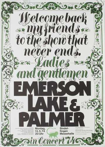 Konzertplakat 'Emerson Lake & Palmer' / A concert
