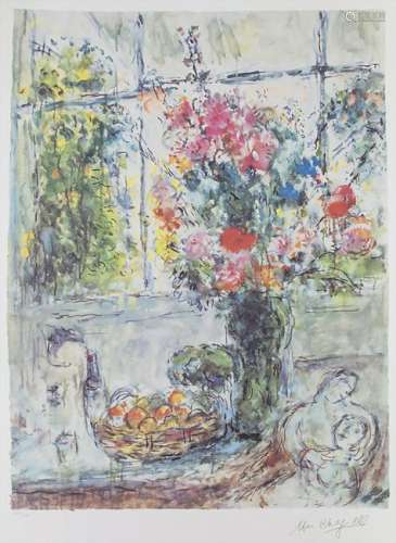 Marc Chagall (1887-1985), 'Stilleben mit Blumen und
