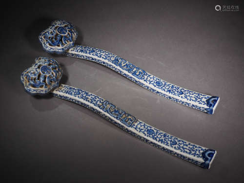 A Chinese Blue and White Porcelain Ornaments