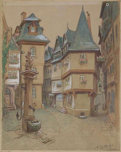 Johann Georg Mohr (1864-1943), 'Süddeutsche Altstadt' /
