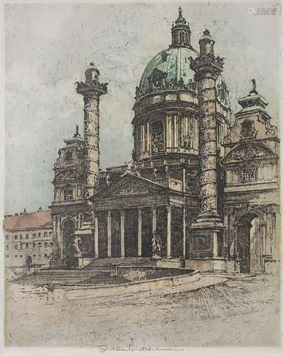 Robert Kasimir (1914-2002), 'Karlskirche in Wien' /