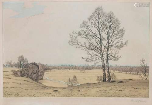 Rudolf Sieck (1877-1957), 'Landschaft mit Blick auf