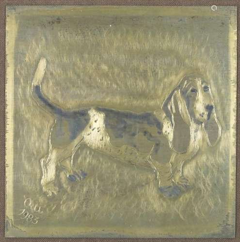 Konvolut 3 Druckplatten 'Hunde' und 'Pferd' / A set of