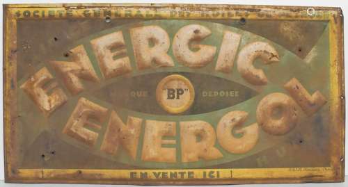 Tankestellen Werbeschild 'BP ENERGIC ENERGOL' / A gas