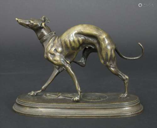 Französischer Bildhauer des 19. Jh., 'Hund (Dobermann)'