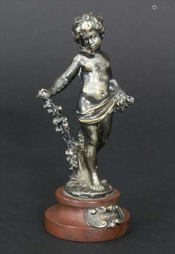 Allegorische Bronzefigur eines Mädchens 'Der Frühling'