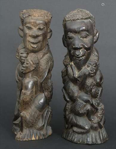 2 Figurenstelen 'Senufo-Lebensbaum' / 2 figure steles