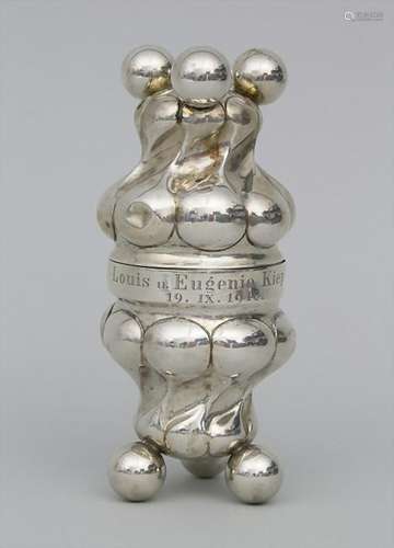 Doppelbecher / A silver double cup, deutsch, um 1910