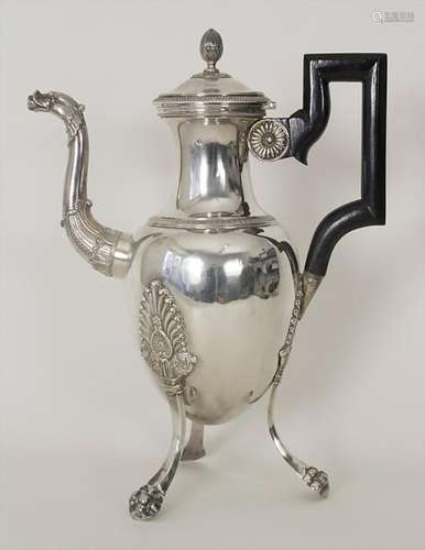 Empire Kanne / A silver Empire coffee pot, Rhone /