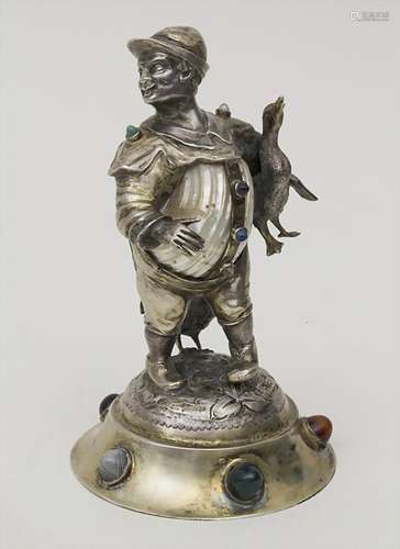 Figur 'Hans mit der goldenen Gans' / A silver figure,