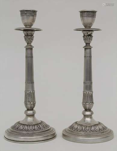 Paar Kerzenleuchter / A pair of silver candlesticks,