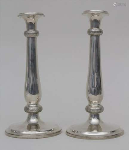Paar Biedermeier Kerzenleuchter / A pair of silver