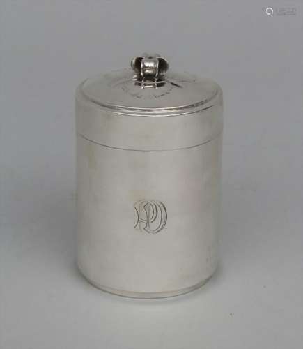 Silber Deckeldose / A sterling silver box / tea caddy,