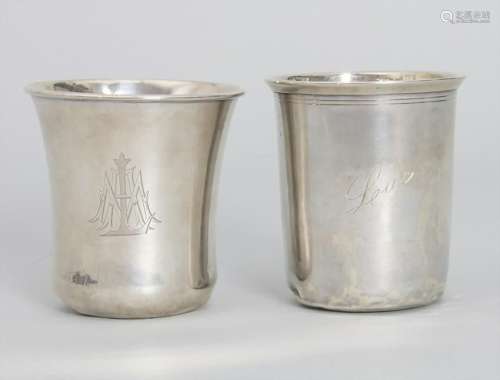 2 Silberbecher / 2 silver beaker, Frankreich, nach 1839