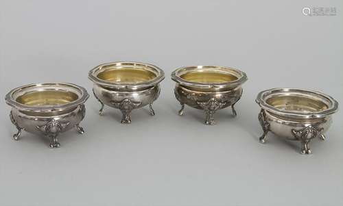 4 Salieren / 4 silver open salt cellars, Léon Lapar,