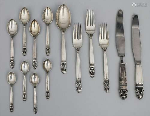 Konvolut 14 Besteckteile 'Acorn' / 14 pieces of cutlery