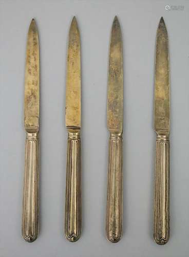 4 Obstmesser / 4 silver fruit knives, Paris, um 1789