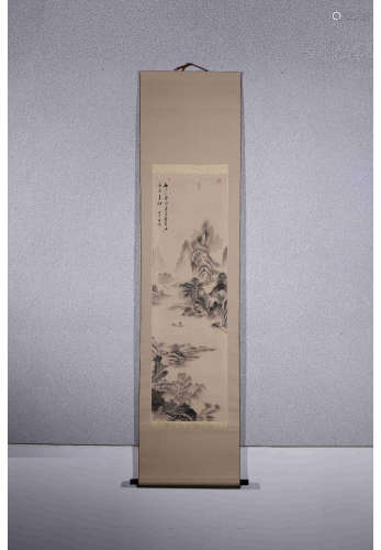 A Chinese Figure Landscape Scroll Painting