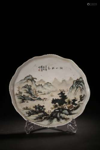 A Chinese Printed Porcelain Plate