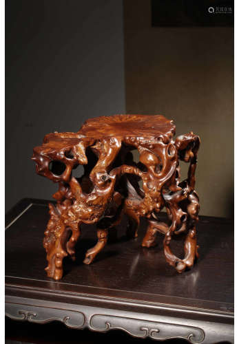A Chinese Carved Boxwood Teapoy 