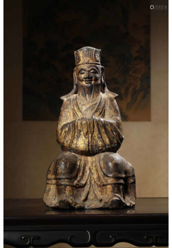 A Chinese Gilded Bronze Seated Statue