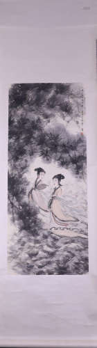 A Chinese Scroll Painting,Fu Baoshi Mark
